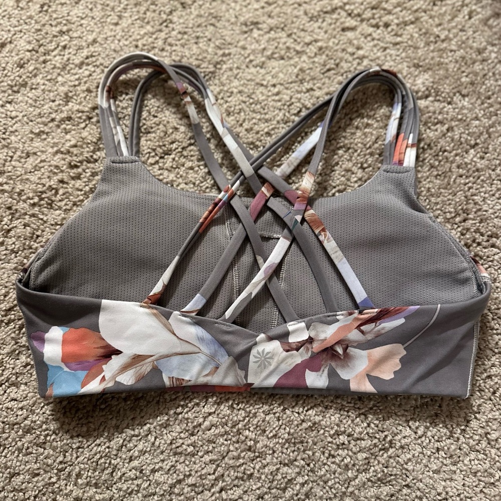 Floral Athleta Strappy Sports Bra